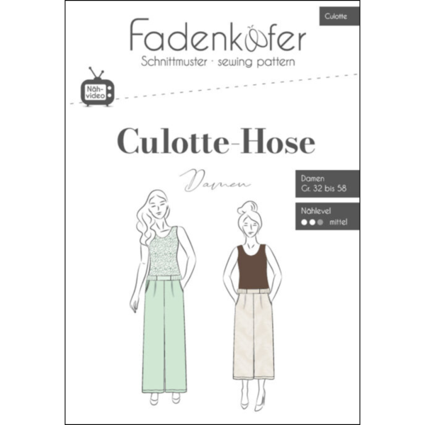 Papierschnittmuster Culotte von Fadenkäfer Titelbild